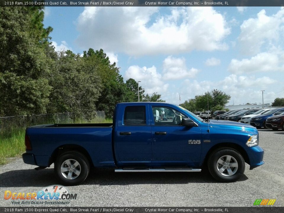 2018 Ram 1500 Express Quad Cab Blue Streak Pearl / Black/Diesel Gray Photo #6