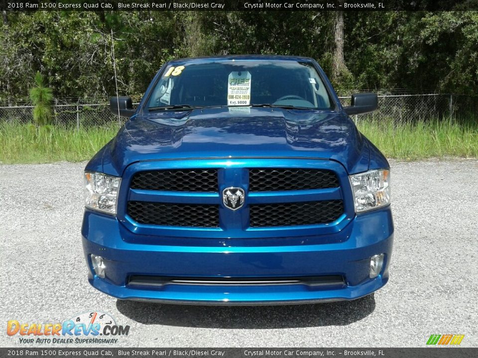 2018 Ram 1500 Express Quad Cab Blue Streak Pearl / Black/Diesel Gray Photo #8