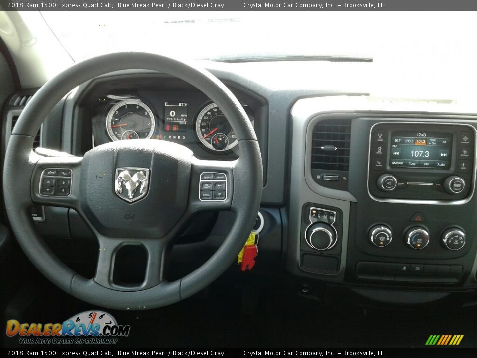 2018 Ram 1500 Express Quad Cab Blue Streak Pearl / Black/Diesel Gray Photo #13