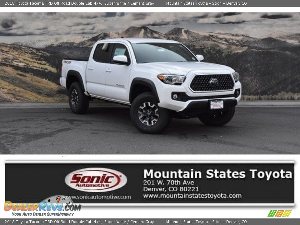 2018 Toyota Tacoma TRD Off Road Double Cab 4x4 Super White / Cement Gray Photo #1