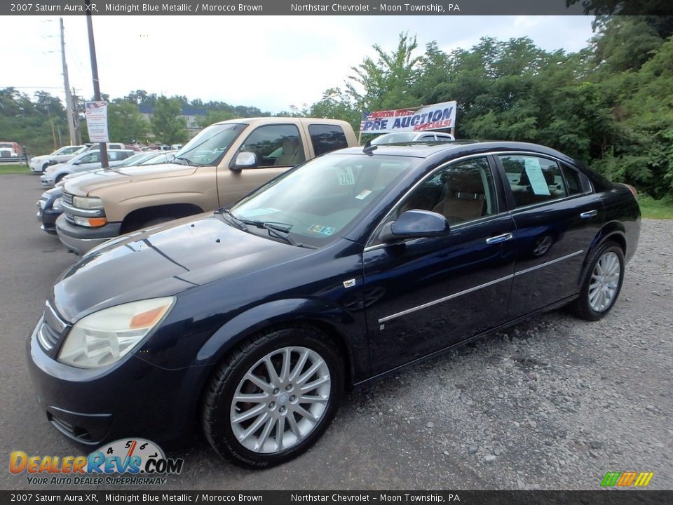 2007 Saturn Aura XR Midnight Blue Metallic / Morocco Brown Photo #1