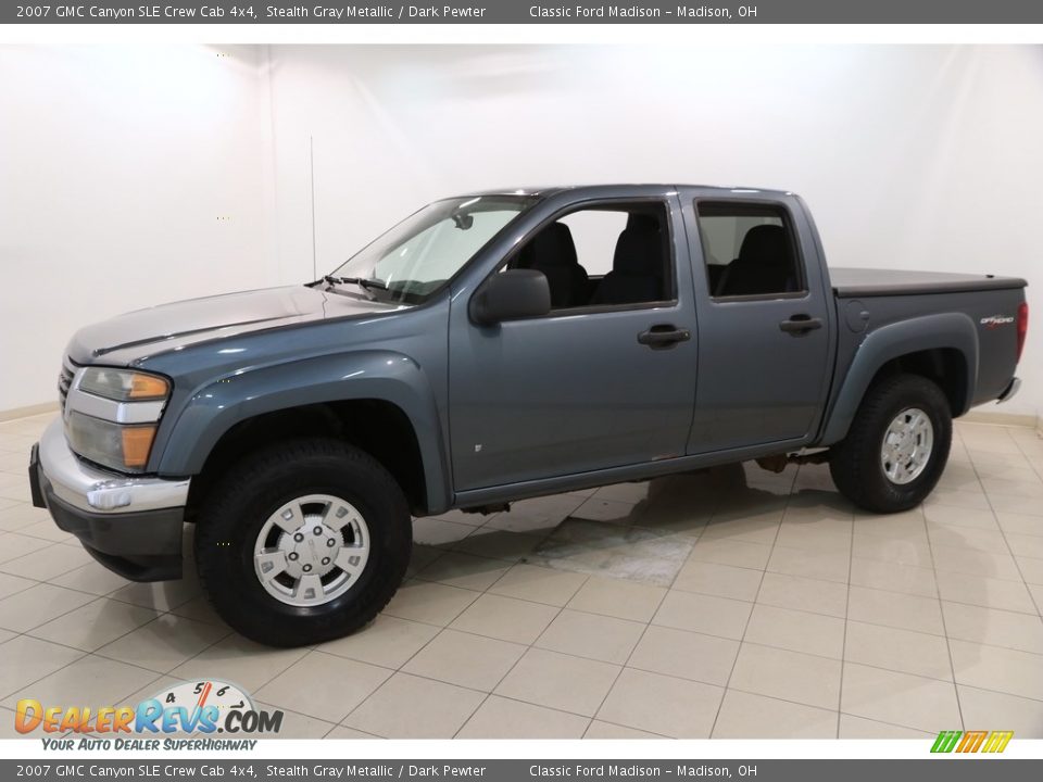 2007 GMC Canyon SLE Crew Cab 4x4 Stealth Gray Metallic / Dark Pewter Photo #3