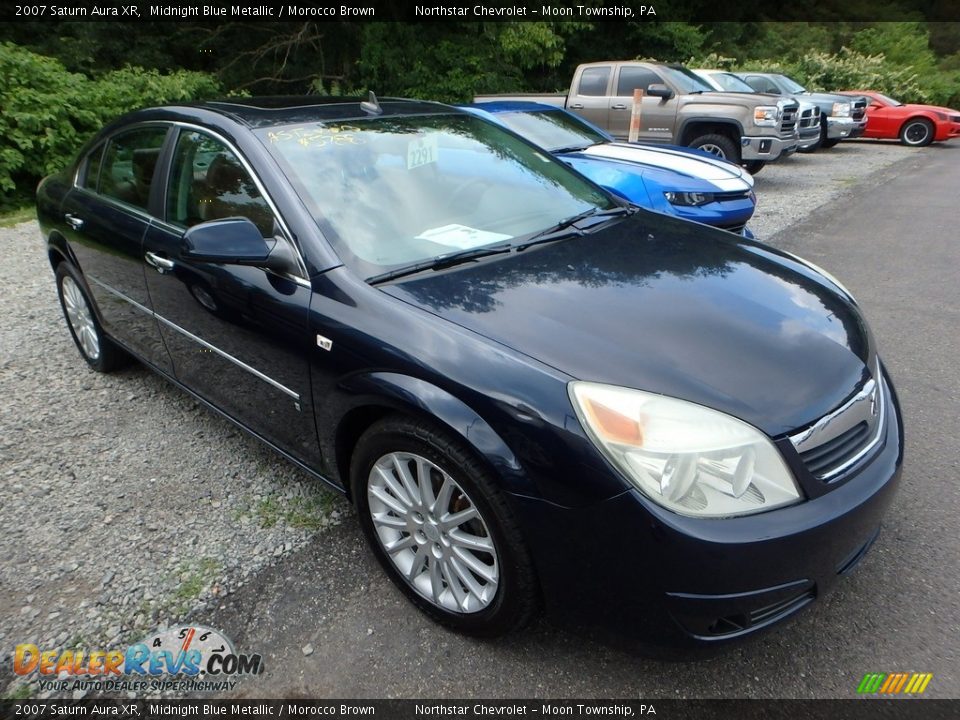 2007 Saturn Aura XR Midnight Blue Metallic / Morocco Brown Photo #5
