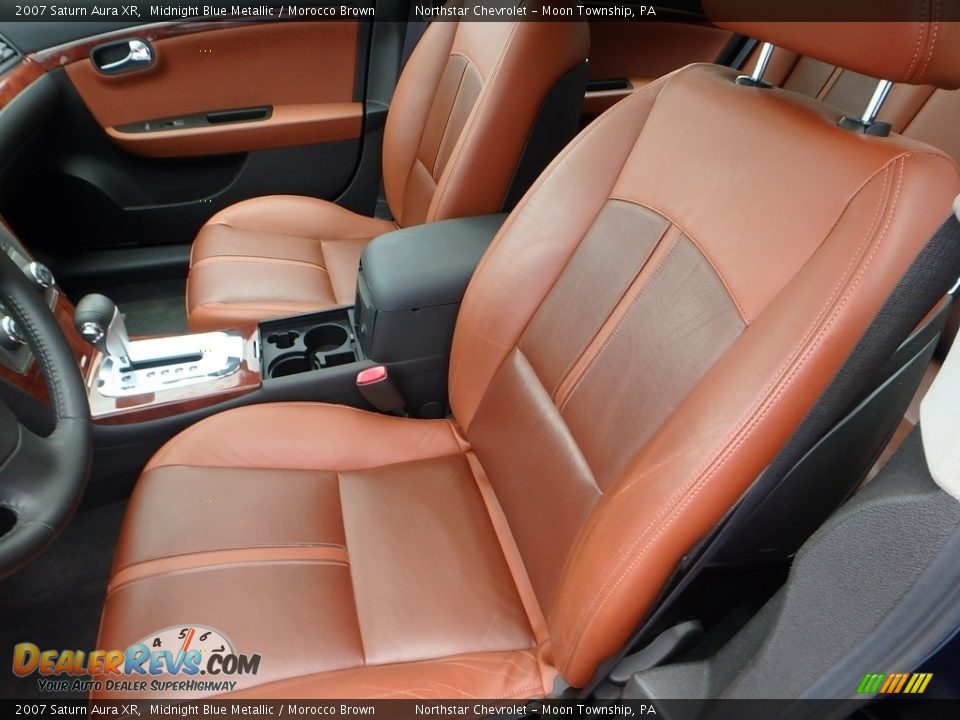 2007 Saturn Aura XR Midnight Blue Metallic / Morocco Brown Photo #8