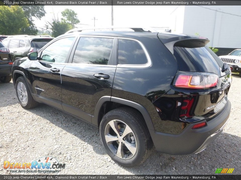 2019 Jeep Cherokee Limited 4x4 Diamond Black Crystal Pearl / Black Photo #3