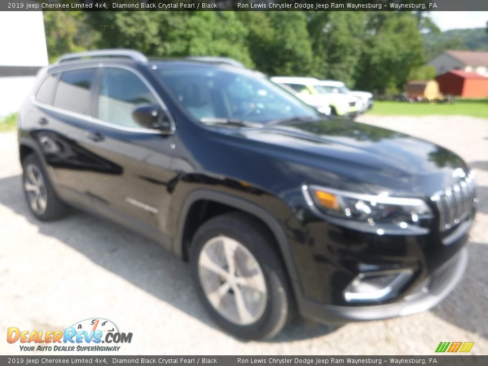2019 Jeep Cherokee Limited 4x4 Diamond Black Crystal Pearl / Black Photo #7