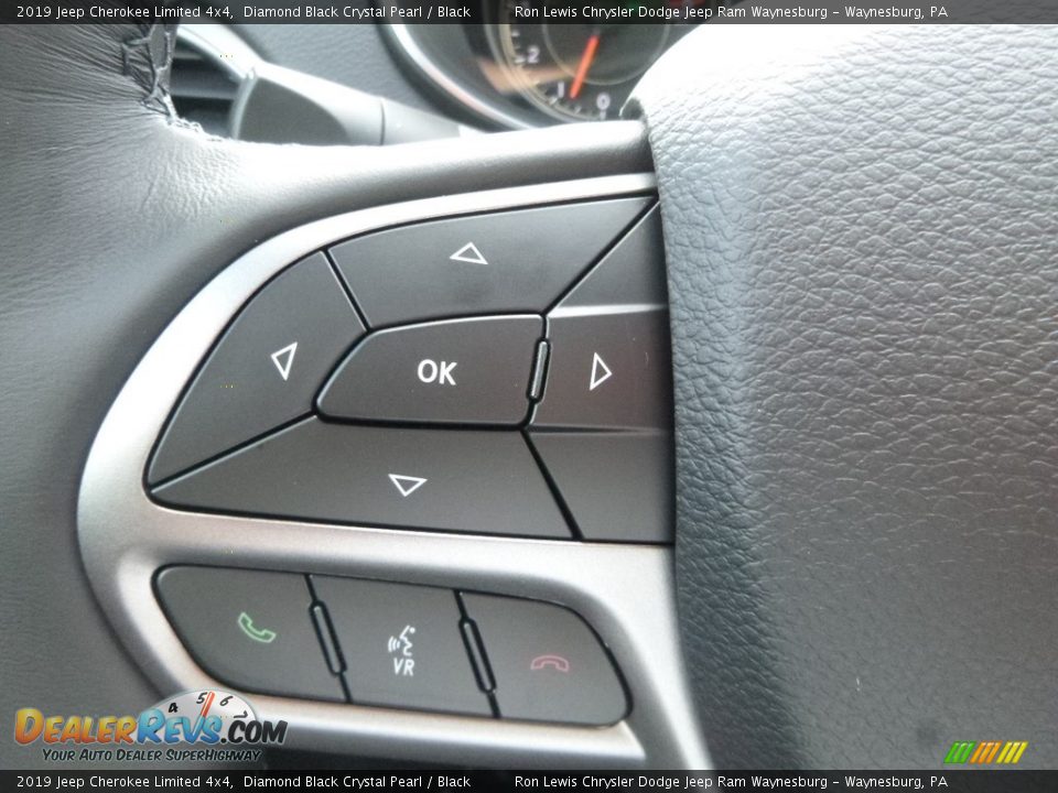 2019 Jeep Cherokee Limited 4x4 Diamond Black Crystal Pearl / Black Photo #19