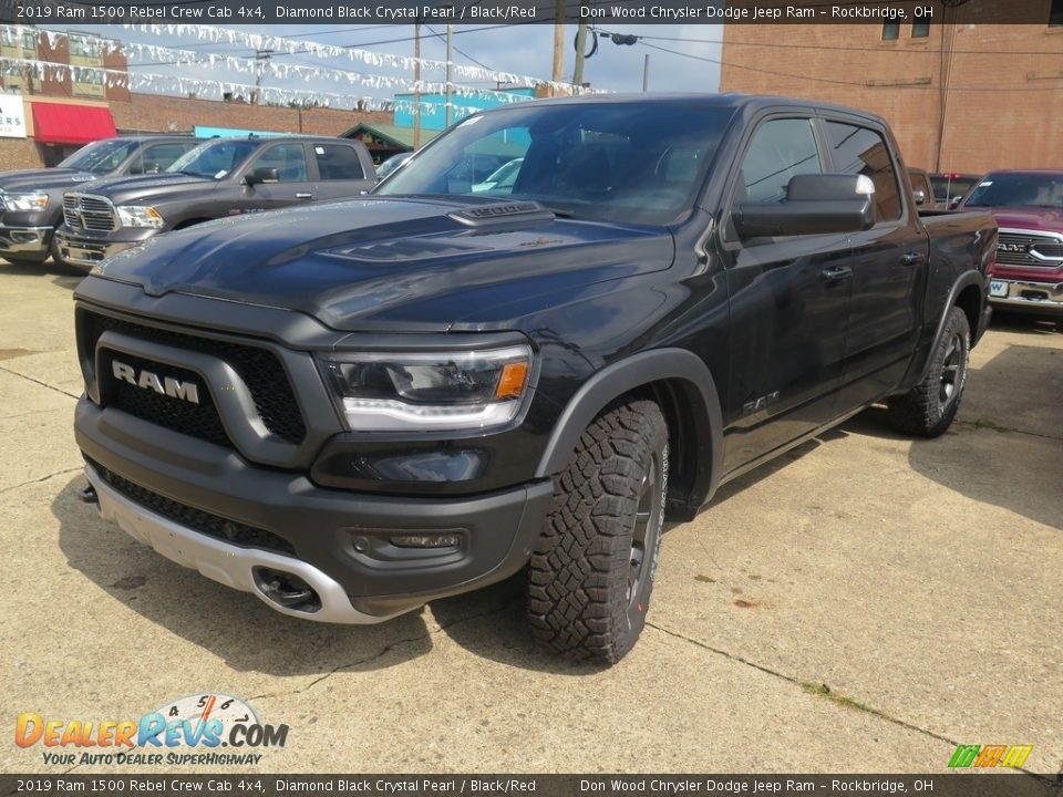 2019 Ram 1500 Rebel Crew Cab 4x4 Diamond Black Crystal Pearl / Black/Red Photo #5