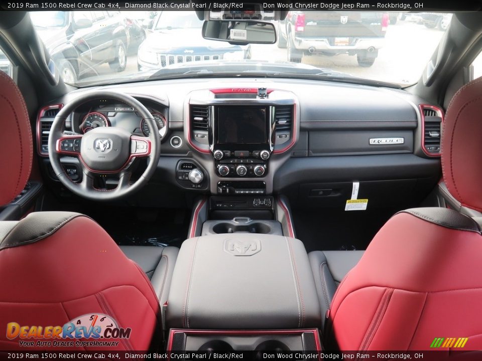 Black/Red Interior - 2019 Ram 1500 Rebel Crew Cab 4x4 Photo #9