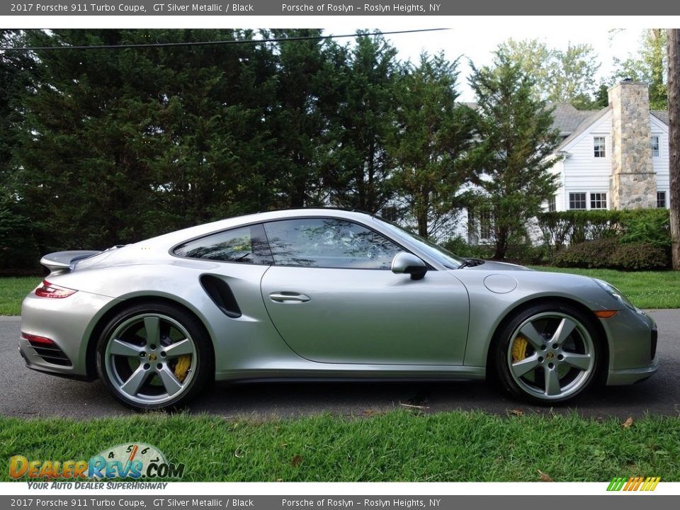 2017 Porsche 911 Turbo Coupe GT Silver Metallic / Black Photo #7