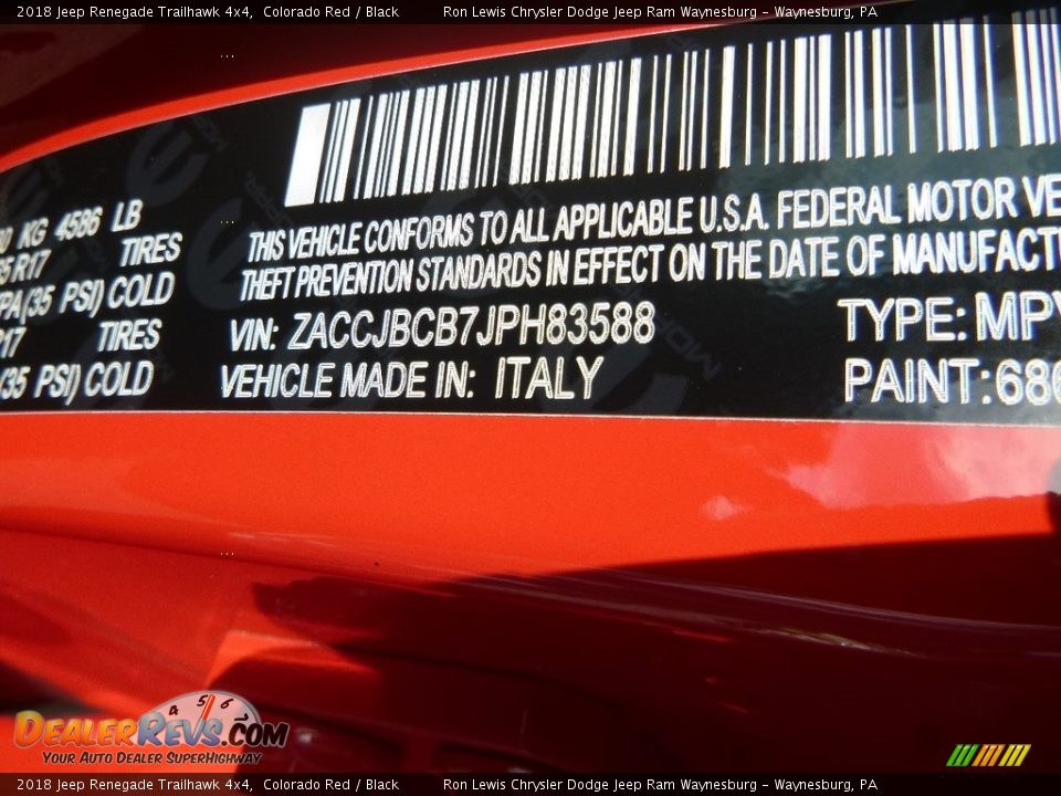 2018 Jeep Renegade Trailhawk 4x4 Colorado Red / Black Photo #12