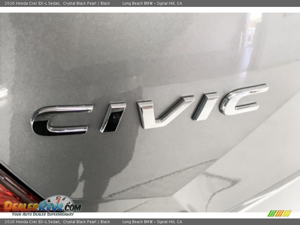 2016 Honda Civic EX-L Sedan Crystal Black Pearl / Black Photo #7