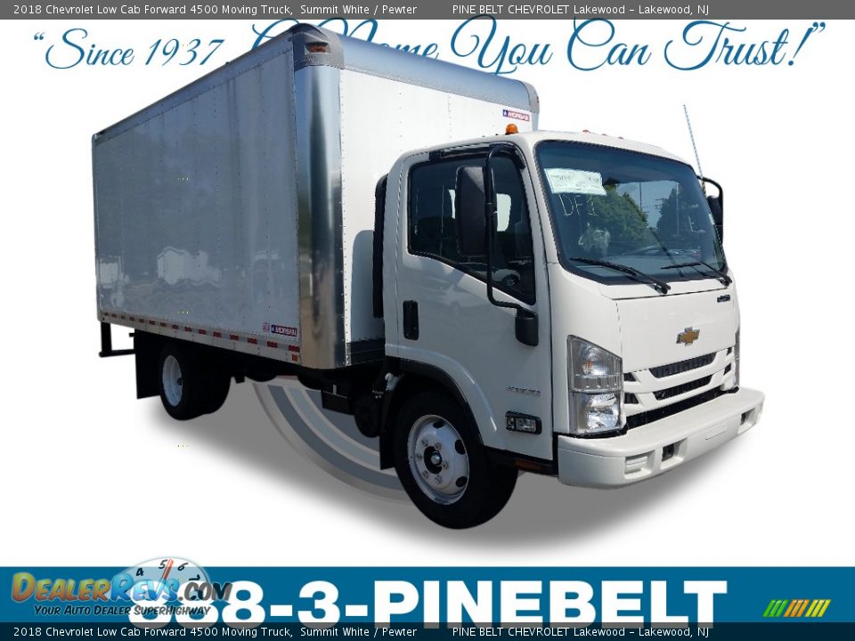 2018 Chevrolet Low Cab Forward 4500 Moving Truck Summit White / Pewter Photo #1