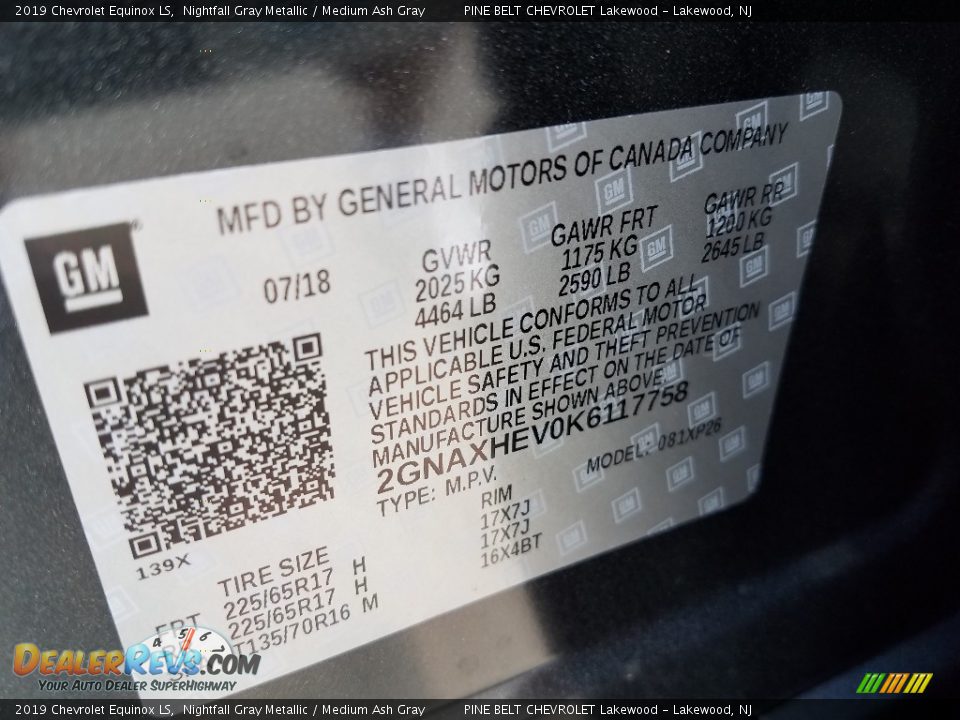 2019 Chevrolet Equinox LS Nightfall Gray Metallic / Medium Ash Gray Photo #9