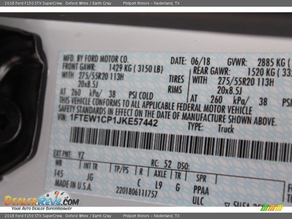 2018 Ford F150 STX SuperCrew Oxford White / Earth Gray Photo #33