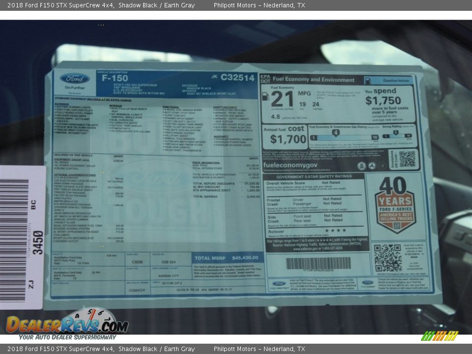 2018 Ford F150 STX SuperCrew 4x4 Shadow Black / Earth Gray Photo #11