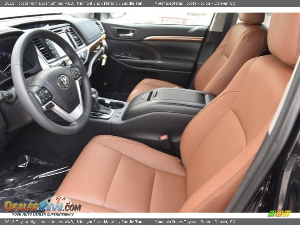 2018 Toyota Highlander Limited AWD Midnight Black Metallic / Saddle Tan Photo #6