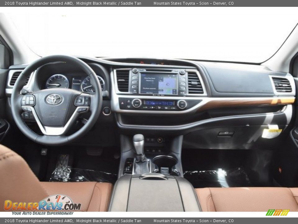2018 Toyota Highlander Limited AWD Midnight Black Metallic / Saddle Tan Photo #8