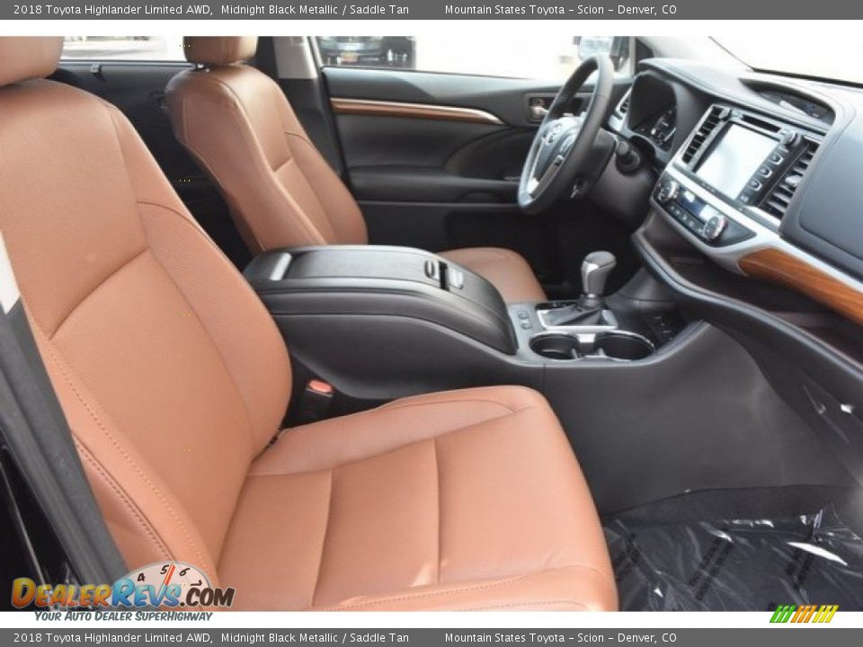2018 Toyota Highlander Limited AWD Midnight Black Metallic / Saddle Tan Photo #12