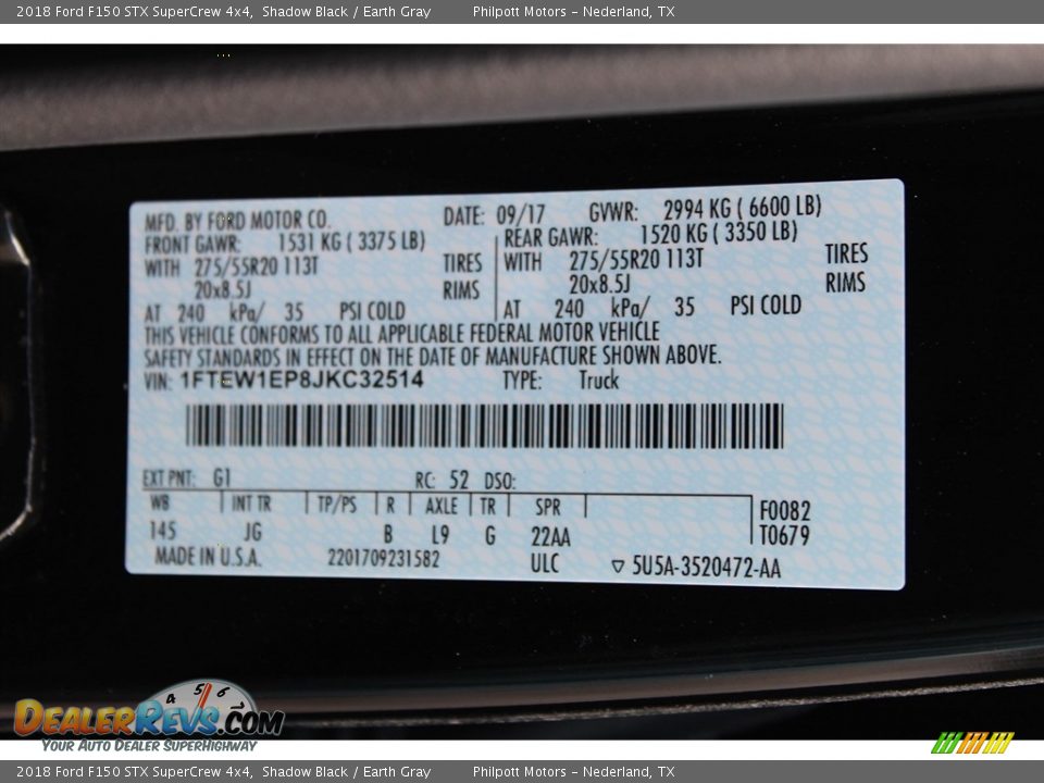 2018 Ford F150 STX SuperCrew 4x4 Shadow Black / Earth Gray Photo #30