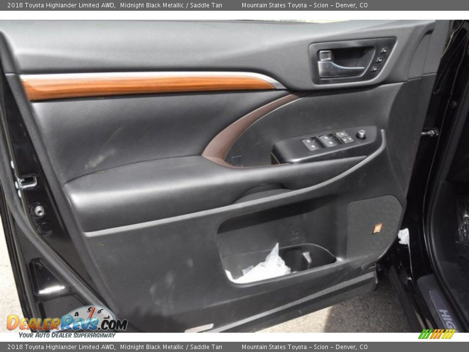 2018 Toyota Highlander Limited AWD Midnight Black Metallic / Saddle Tan Photo #23