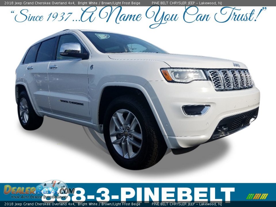 2018 Jeep Grand Cherokee Overland 4x4 Bright White / Brown/Light Frost Beige Photo #1