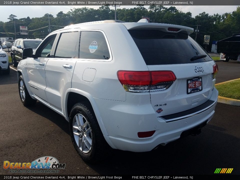 2018 Jeep Grand Cherokee Overland 4x4 Bright White / Brown/Light Frost Beige Photo #4