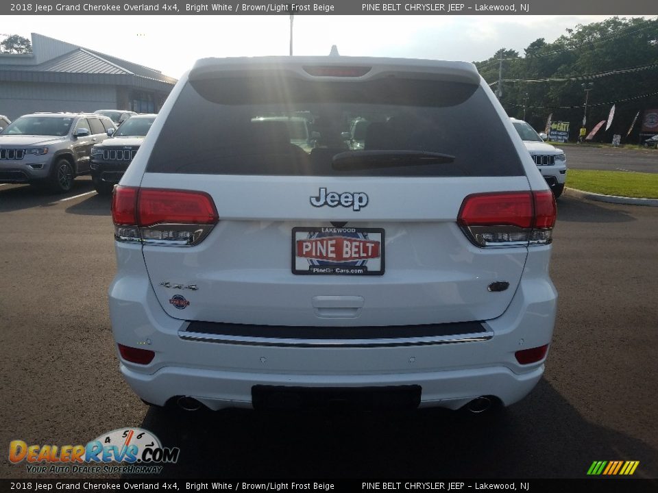 2018 Jeep Grand Cherokee Overland 4x4 Bright White / Brown/Light Frost Beige Photo #5