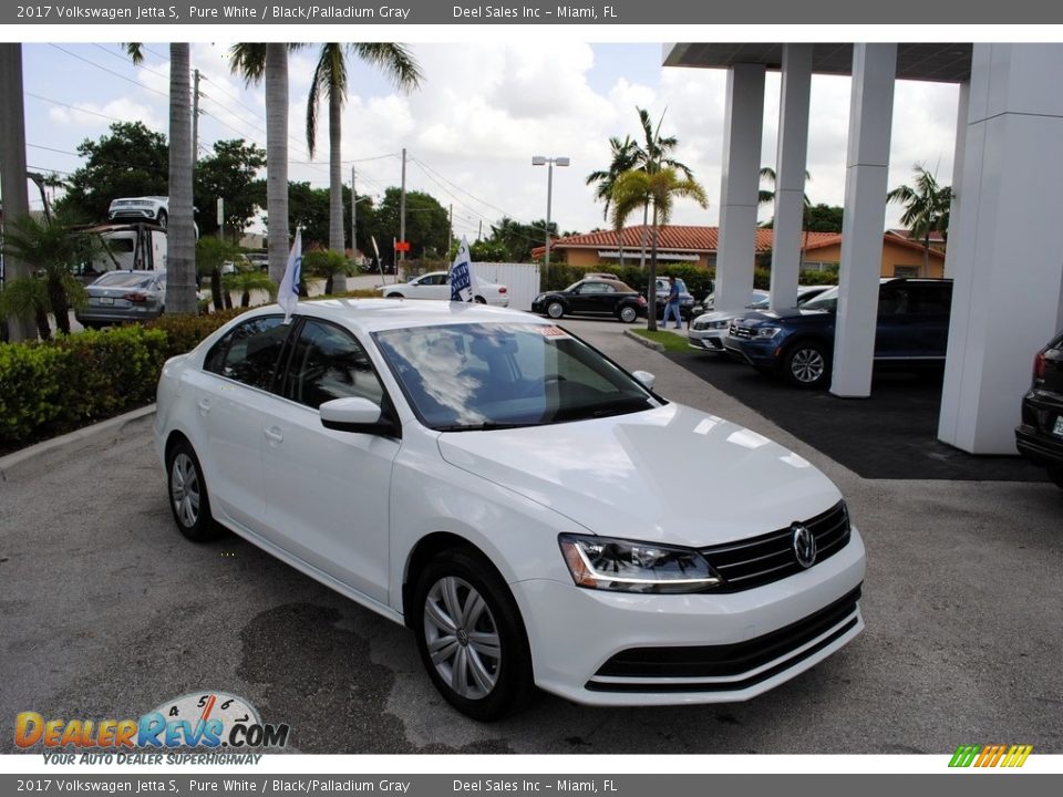 2017 Volkswagen Jetta S Pure White / Black/Palladium Gray Photo #1