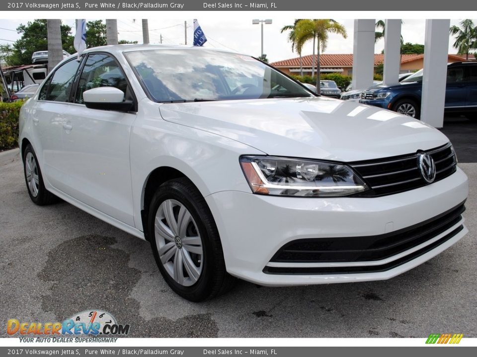 2017 Volkswagen Jetta S Pure White / Black/Palladium Gray Photo #2