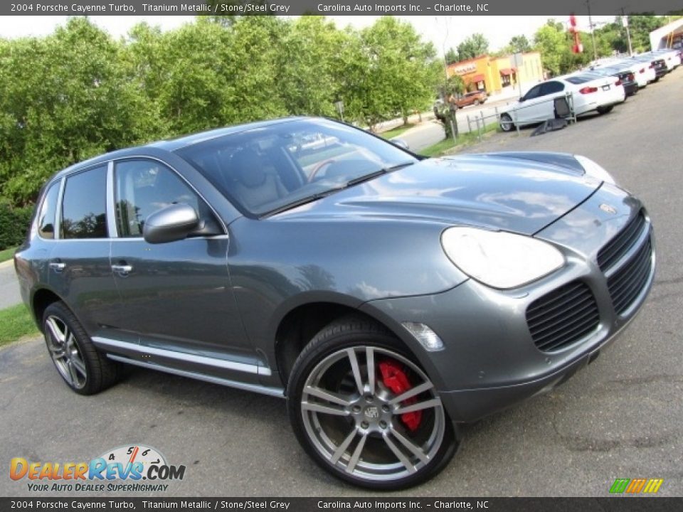 2004 Porsche Cayenne Turbo Titanium Metallic / Stone/Steel Grey Photo #3