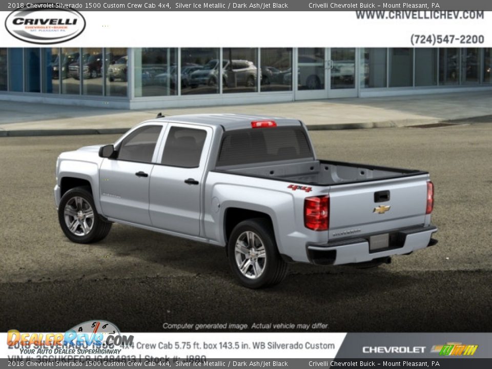 2018 Chevrolet Silverado 1500 Custom Crew Cab 4x4 Silver Ice Metallic / Dark Ash/Jet Black Photo #3