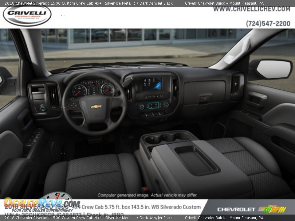 2018 Chevrolet Silverado 1500 Custom Crew Cab 4x4 Silver Ice Metallic / Dark Ash/Jet Black Photo #5