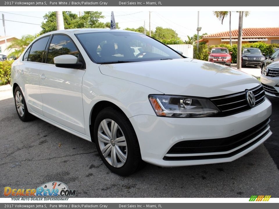 2017 Volkswagen Jetta S Pure White / Black/Palladium Gray Photo #2