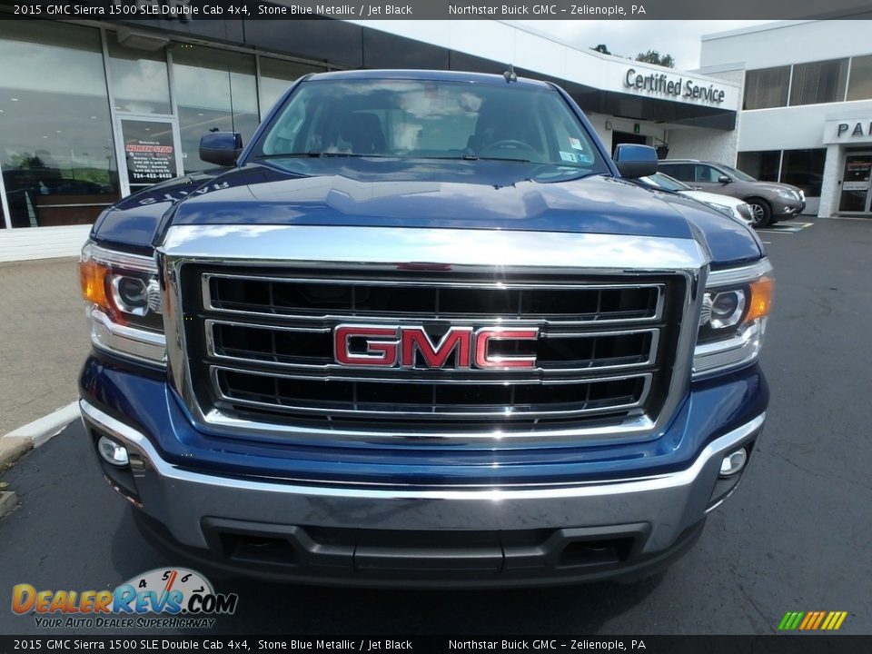 2015 GMC Sierra 1500 SLE Double Cab 4x4 Stone Blue Metallic / Jet Black Photo #2