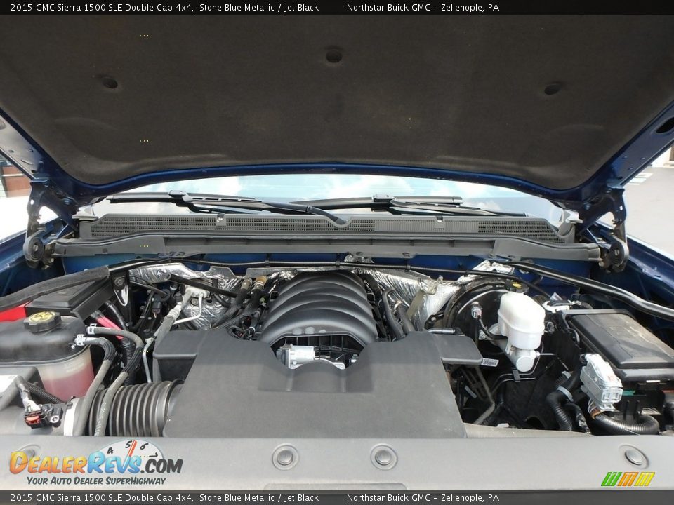 2015 GMC Sierra 1500 SLE Double Cab 4x4 Stone Blue Metallic / Jet Black Photo #3