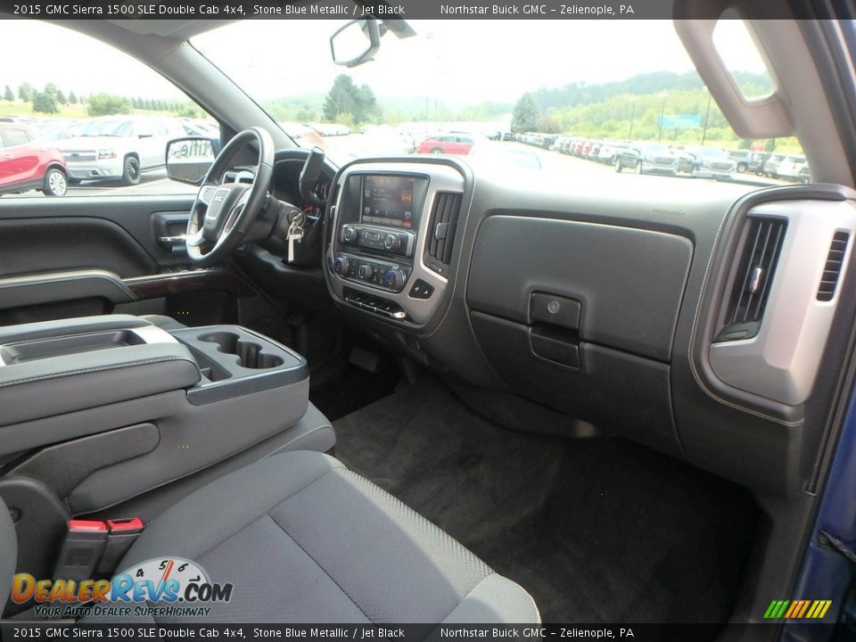 2015 GMC Sierra 1500 SLE Double Cab 4x4 Stone Blue Metallic / Jet Black Photo #6