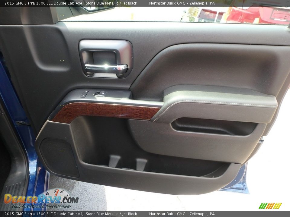 2015 GMC Sierra 1500 SLE Double Cab 4x4 Stone Blue Metallic / Jet Black Photo #7