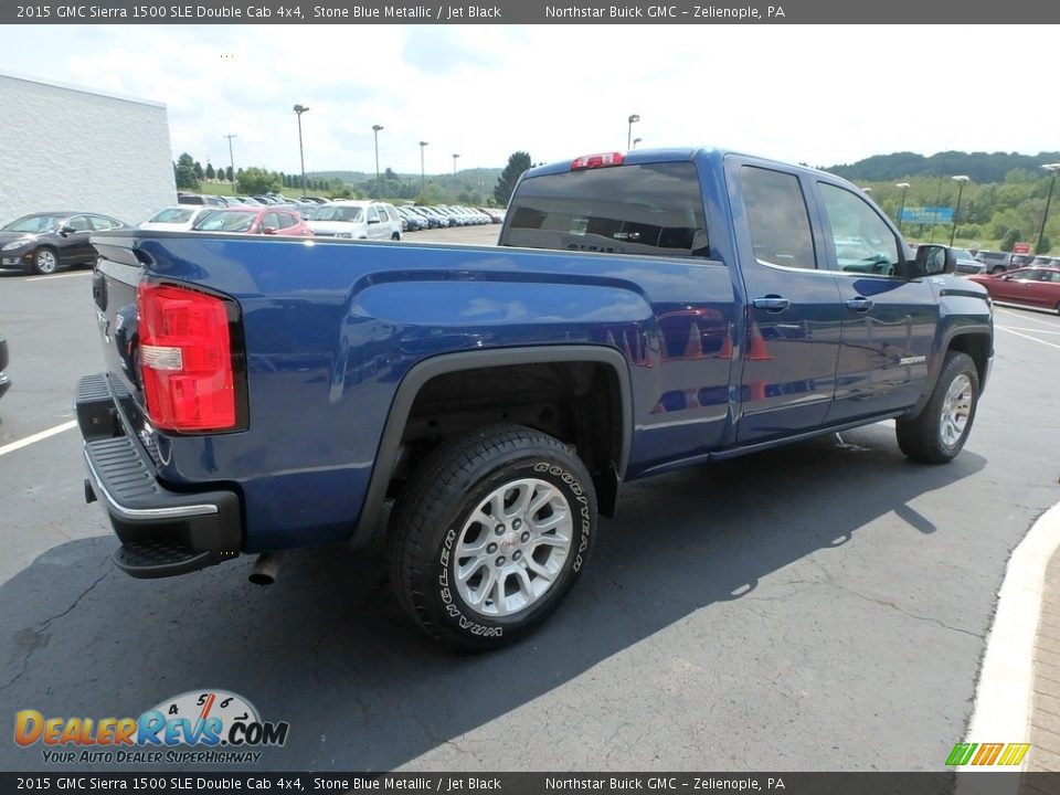 2015 GMC Sierra 1500 SLE Double Cab 4x4 Stone Blue Metallic / Jet Black Photo #9
