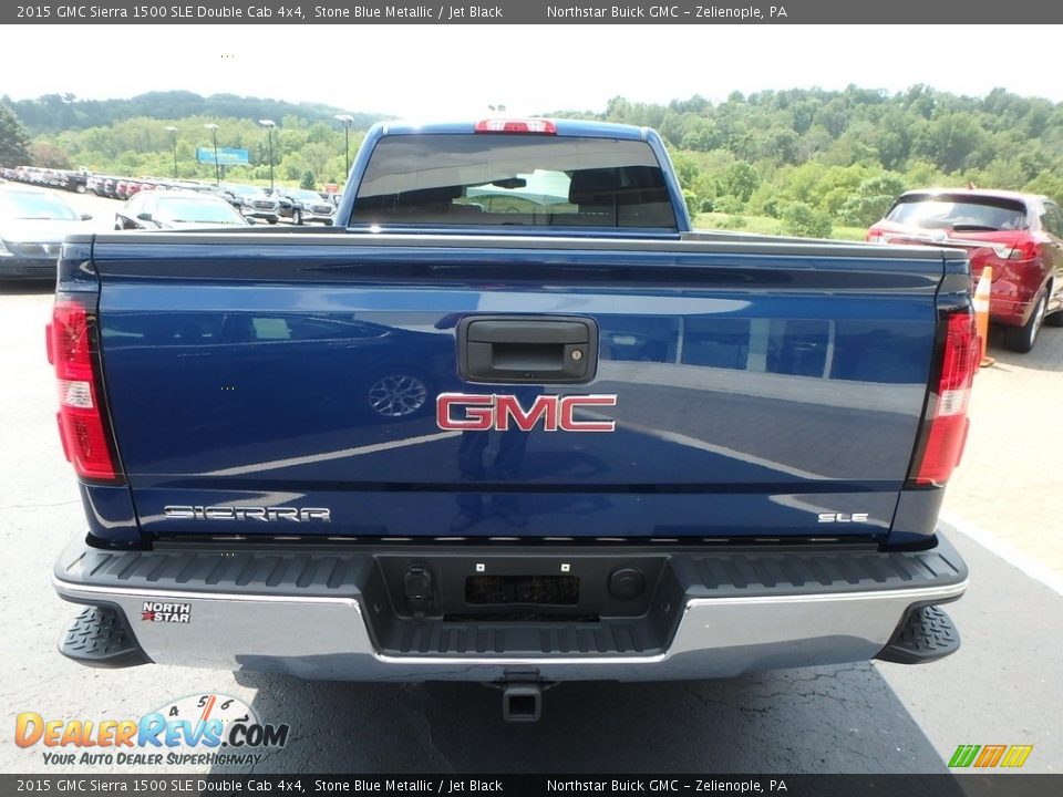 2015 GMC Sierra 1500 SLE Double Cab 4x4 Stone Blue Metallic / Jet Black Photo #10