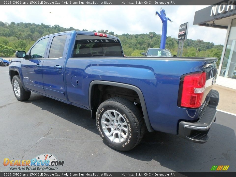 2015 GMC Sierra 1500 SLE Double Cab 4x4 Stone Blue Metallic / Jet Black Photo #12