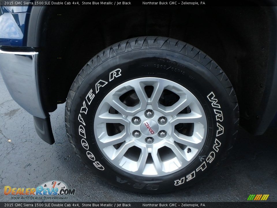2015 GMC Sierra 1500 SLE Double Cab 4x4 Stone Blue Metallic / Jet Black Photo #14