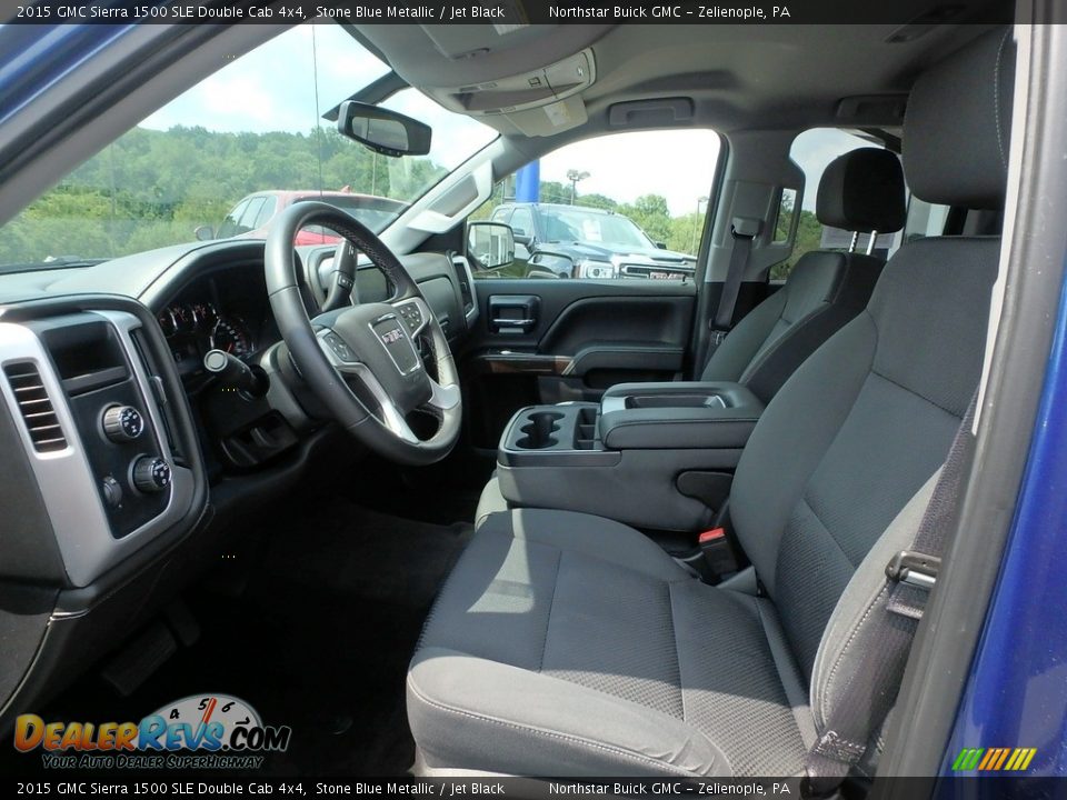 2015 GMC Sierra 1500 SLE Double Cab 4x4 Stone Blue Metallic / Jet Black Photo #15