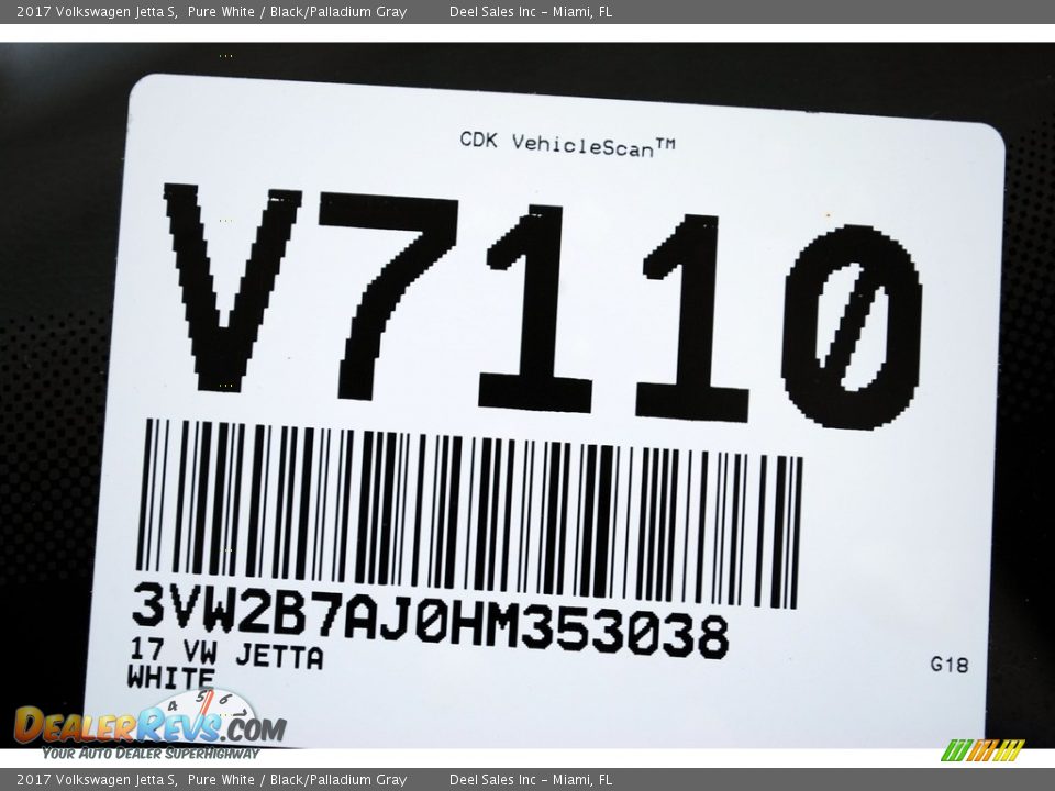2017 Volkswagen Jetta S Pure White / Black/Palladium Gray Photo #20