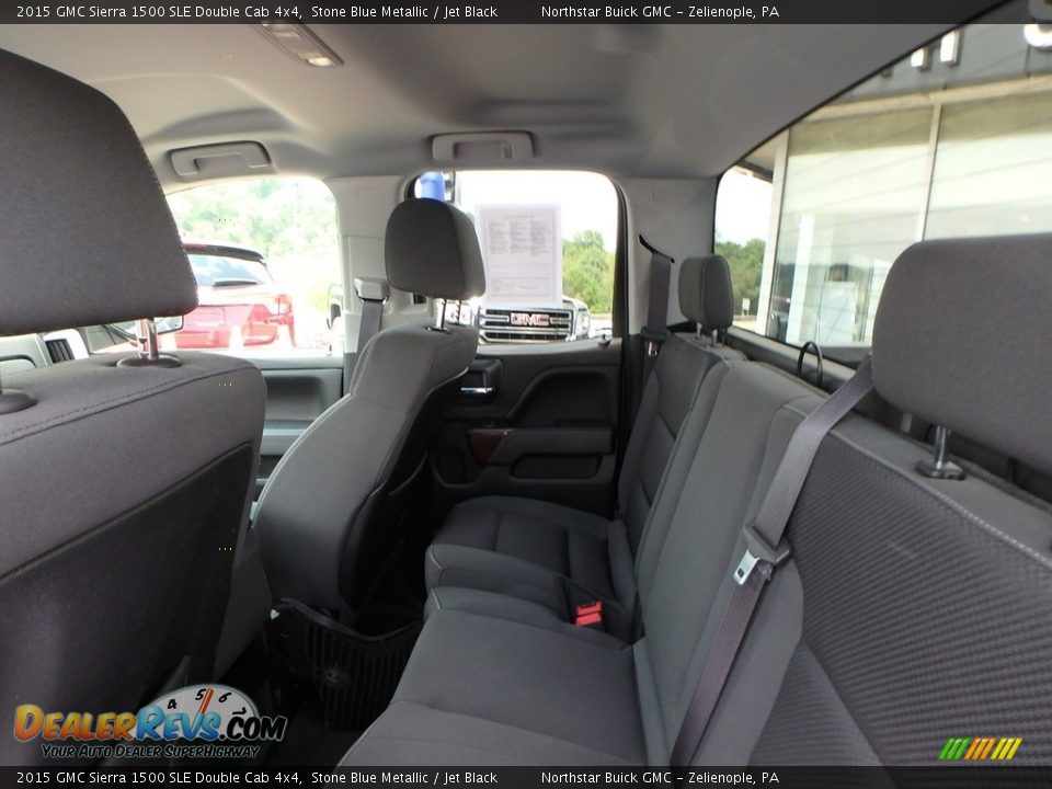 2015 GMC Sierra 1500 SLE Double Cab 4x4 Stone Blue Metallic / Jet Black Photo #16
