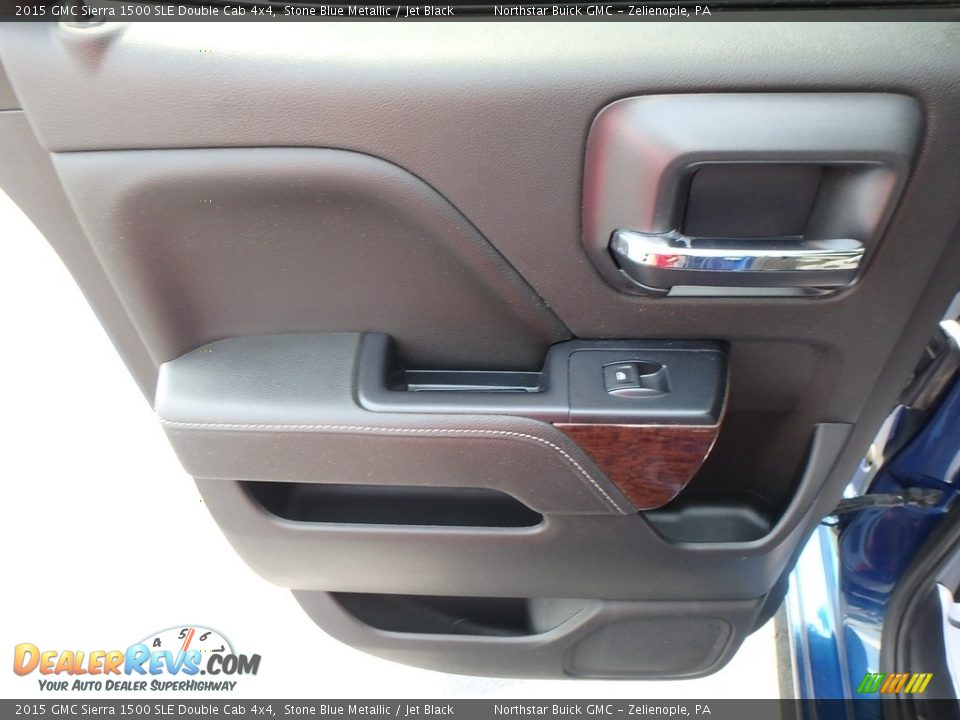 2015 GMC Sierra 1500 SLE Double Cab 4x4 Stone Blue Metallic / Jet Black Photo #18