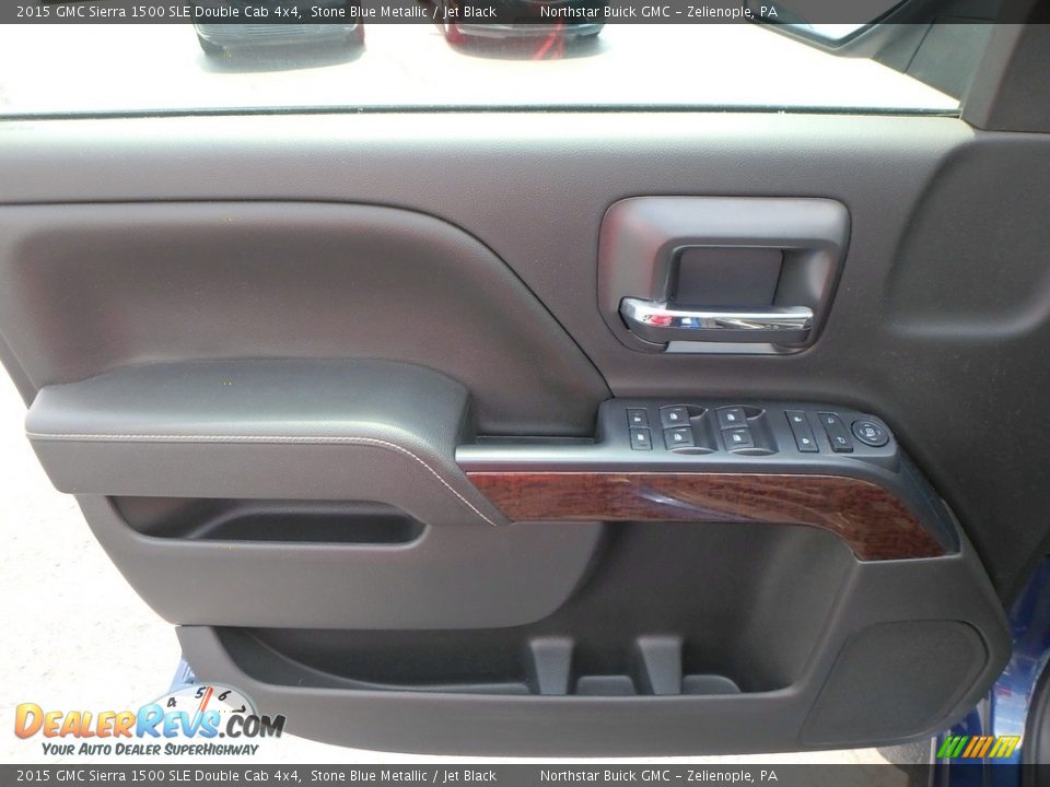 2015 GMC Sierra 1500 SLE Double Cab 4x4 Stone Blue Metallic / Jet Black Photo #19