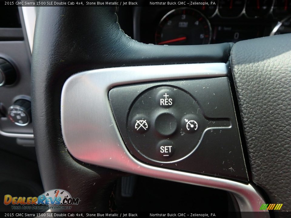 2015 GMC Sierra 1500 SLE Double Cab 4x4 Stone Blue Metallic / Jet Black Photo #24