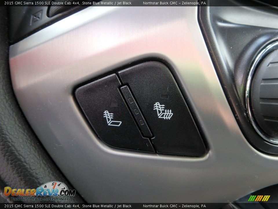 2015 GMC Sierra 1500 SLE Double Cab 4x4 Stone Blue Metallic / Jet Black Photo #26