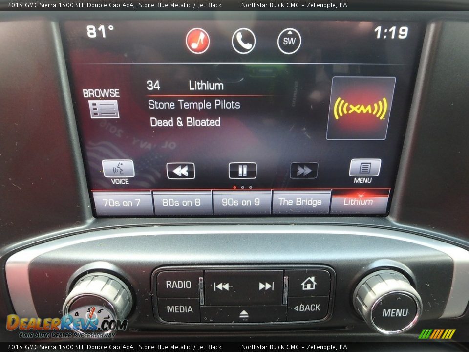 2015 GMC Sierra 1500 SLE Double Cab 4x4 Stone Blue Metallic / Jet Black Photo #27